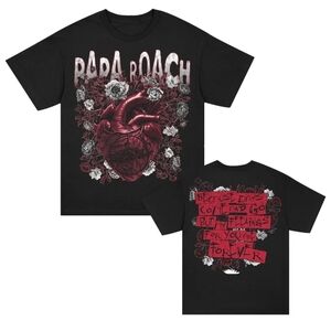 Papa Roach heart and roses short sleeve tee M